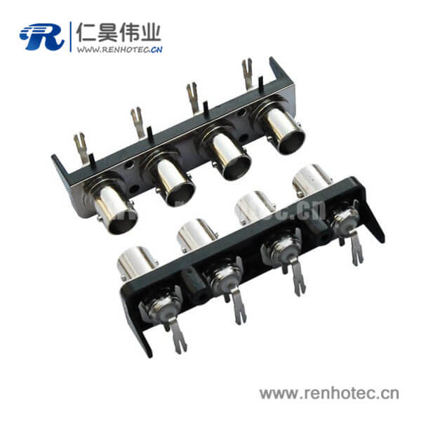 EB-001-0011 bnc多孔视频阿联酋vs丹麦亚盘
4同轴塑胶外壳弯式射频母头PCB板端