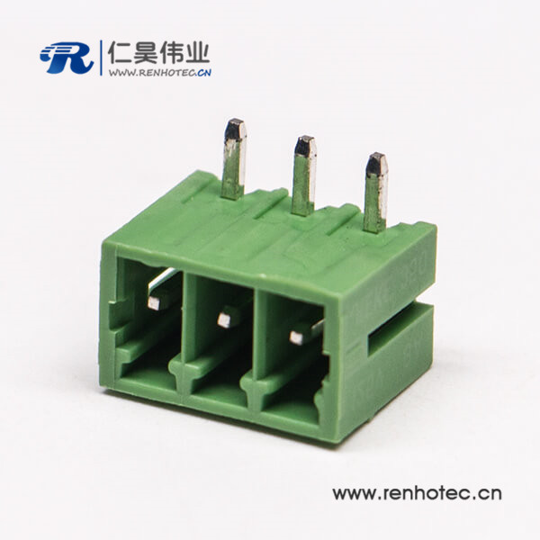 PCB绿色3芯弯式插拔式接线端子绿色接线端子座子 PCB绿色3芯弯式插拔式接线端子绿色接线端子座子