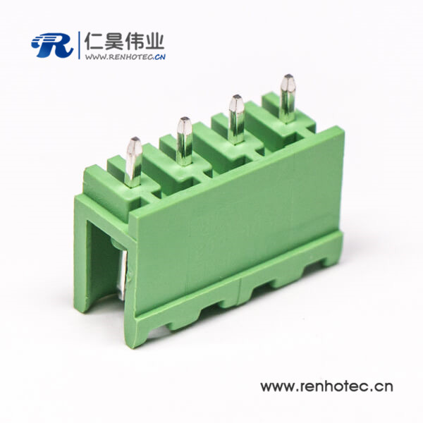 绿色端子绿色穿孔式PCB板排4芯直式绿色接线端子