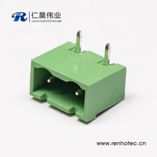 直弯针2芯弯式穿孔PCB板PCB接线端子绿色接线端子