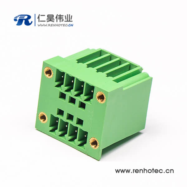 PCB八芯方形穿墙式绿色接线端子法兰安装端子座