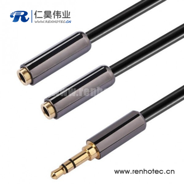 3.5mm 耳机线 1公分2母音频分频线 30CM 3.5mm 耳机线 1公分2母音频分频线 30CM