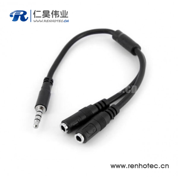 3.5mm分流器1公分2母耳机延长线20cm 3.5mm分流器1公分2母耳机延长线20cm