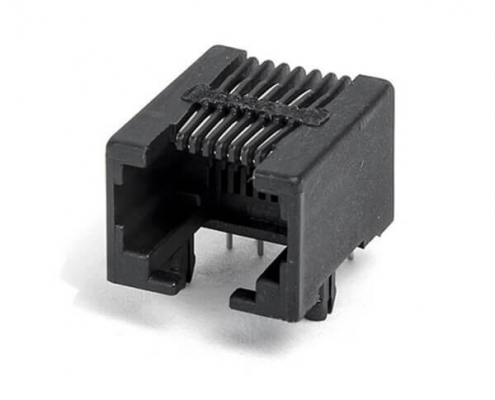 RJ45网络插接口8P8C-90度黑色耐高温网络插座