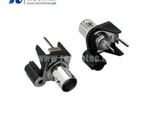 BNCpcb射频阿联酋vs丹麦亚盘50欧姆黑色塑胶外壳绝缘直式母头