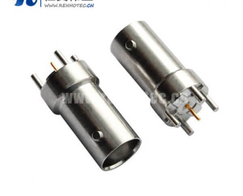 bnc直通母头射频同轴锌合金PCB板