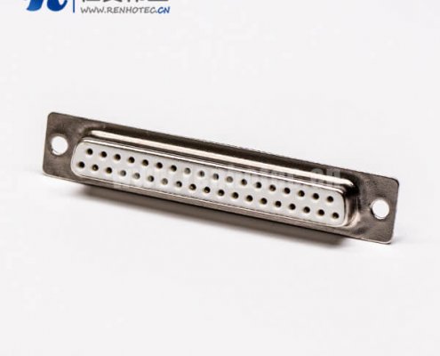 db37接口母头直式插孔接PCB板光孔铆合