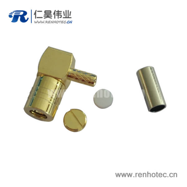 弯式压接SMB优质射频同轴阿联酋vs丹麦亚盘公头电缆RG174