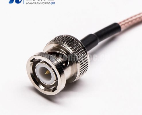 BNC电缆直式公头转4孔法兰N母头线材组装压接