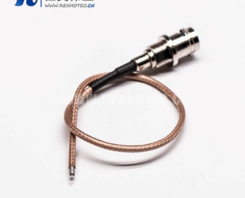 同轴线BNC母头板后安装穿墙式压接