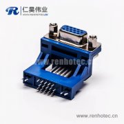 d-sub hd15针弯式母头高架双加强筋插孔