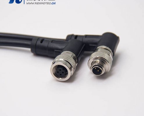 m9 尼农电缆防水接头90度4芯公转母注塑线