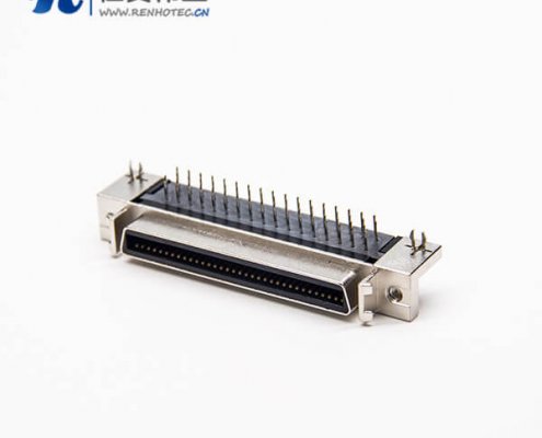 68针SCSI阿联酋vs丹麦亚盘
弯式90度母头穿孔式接PCB板