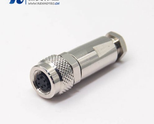 金属圆形阿联酋vs丹麦亚盘M9直式母头带屏蔽6芯金属组装接头
