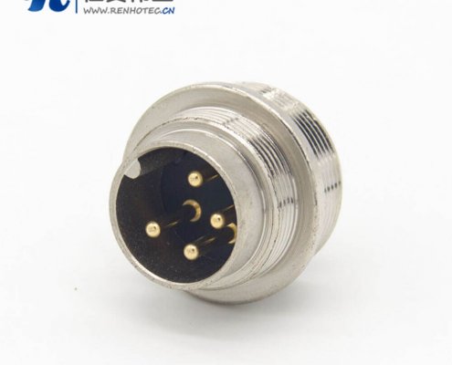 m16 4芯阿联酋vs丹麦亚盘直式公插座焊杯接线