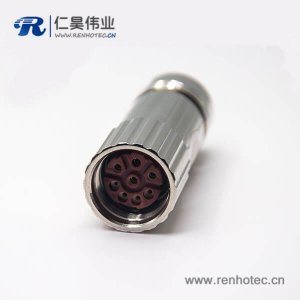 编码器m23阿联酋vs丹麦亚盘8芯电缆插头直式母头传感器阿联酋vs丹麦亚盘