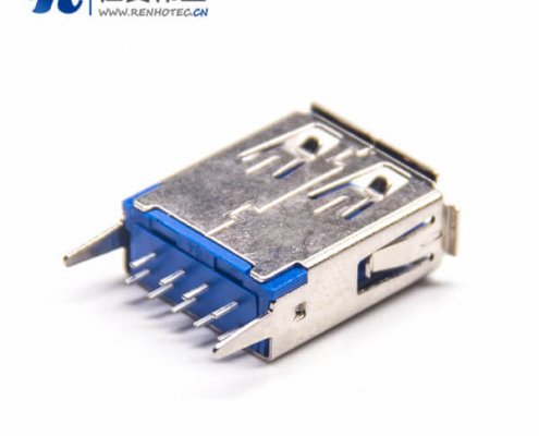USB3.0接头180度DIP3.0A型穿孔插板9p