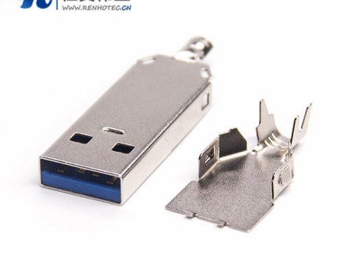 USB 3.0 A公沉板有柱1U'' 锡胶 SMT 1.95 L 18.7