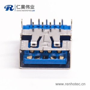 USB 3.0AF短体蓝胶H5.7 L13.790度PA9T