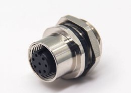 m12防水插座直式母头接线防水后锁板面板安装航空阿联酋vs丹麦亚盘