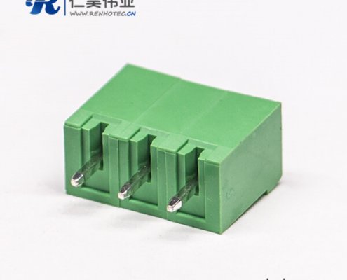 对插直式3芯穿孔式绿色接线端子直式插拔式绿色端子
