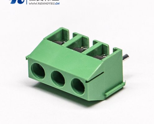 3芯穿孔式绿色端子座螺钉式插PCB板