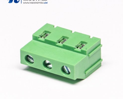 螺钉式多级3芯直式穿孔式接线端子接PCB板绿色