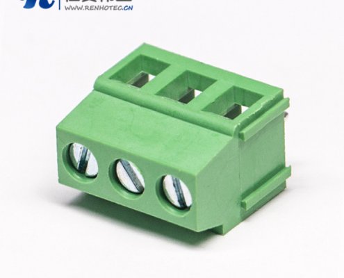 螺钉式直式3芯接PCB接线端子排板阿联酋vs丹麦亚盘绿色