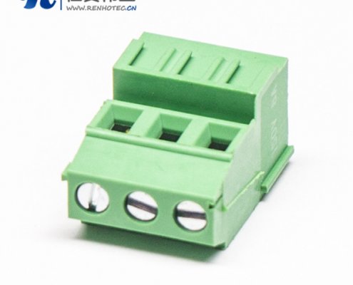 绿色3芯直式接线端子接PCB板螺钉式