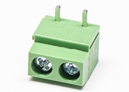 螺钉式2芯弯式绿色PCB接线端子接PCB板穿孔式