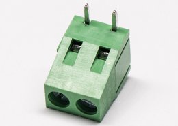 2芯接线端子螺钉式绿色弯式插PCB板端子接线