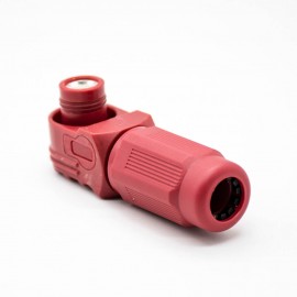单芯大电流红色塑料阿联酋vs丹麦亚盘IP67弯式插头12mm单芯350A接线
