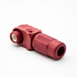 防水单芯红色阿联酋vs丹麦亚盘120A弯式插头6mm塑料IP67接线