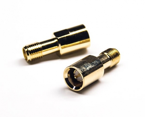 SMA镀金直式转接头母头转快插公头