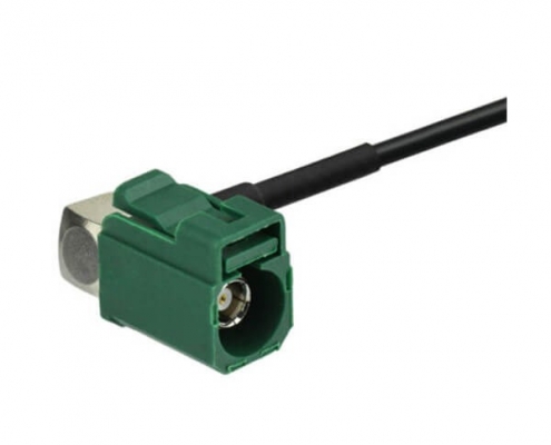 汽车天线线束Fakra E型母头转RCA母头弯式视频阿联酋vs丹麦亚盘接线1米