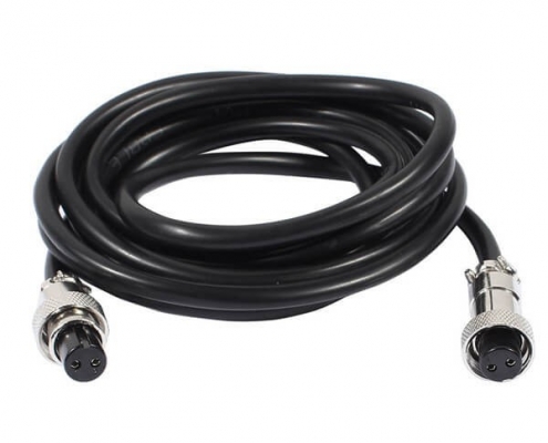 GX12-2芯母头航空插头线母对母现场组装插头电缆线1M