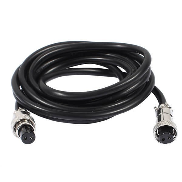 GX12-2芯母头航空插头线母对母现场组装插头电缆线1M