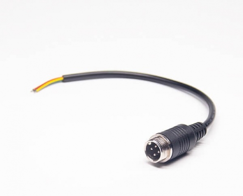 GX12 4芯航空线公头单边注塑线汽车线 30CM