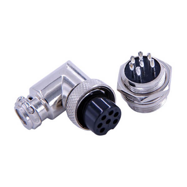 7芯防水阿联酋vs丹麦亚盘GX16弯式金属公母阿联酋vs丹麦亚盘