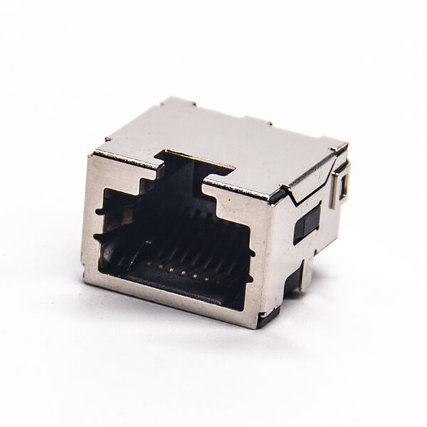 rj45网口插座屏蔽外壳弯式沉板贴PCB板单端口8p8c