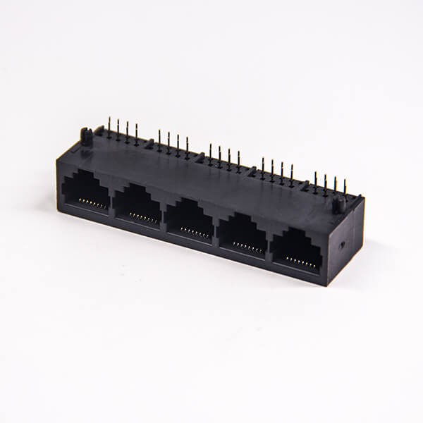 rj4510p8c模块化网络端口黑色全塑1x5弯式穿孔接板不带灯