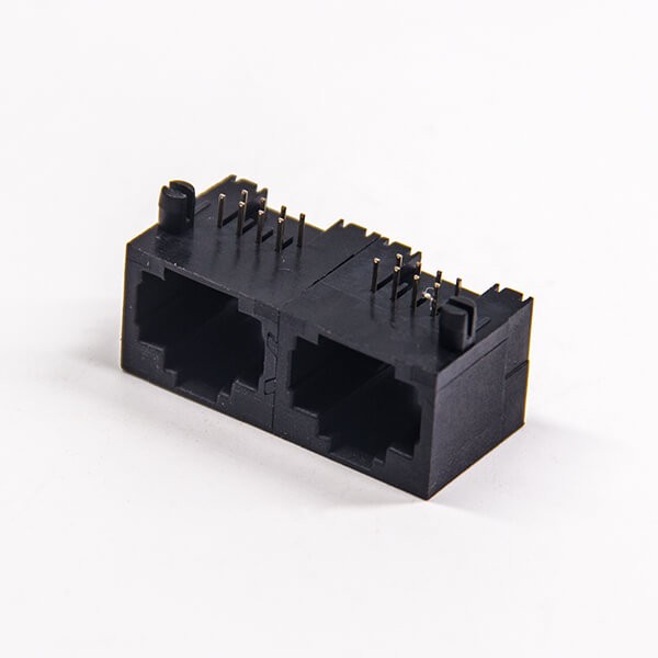 插件rj45封装8p8c直插式单层多端口1×2全塑式母座