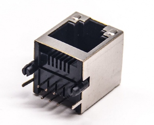 rj12以太网阿联酋vs丹麦亚盘弯式90度插板带定位柱带屏蔽