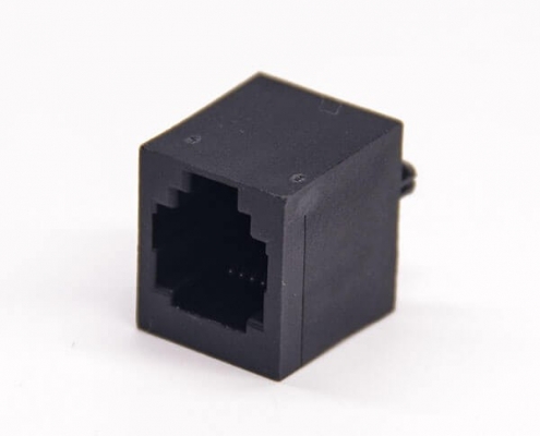 rj25网口6p6c单端口直式塑胶黑色插板