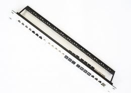 110配线架24端口不带屏蔽用于超五类六类线材19英寸双IDC带后挡板