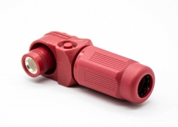 单芯大电流阿联酋vs丹麦亚盘IP67弯式插头12mm单芯红色塑料350A接线