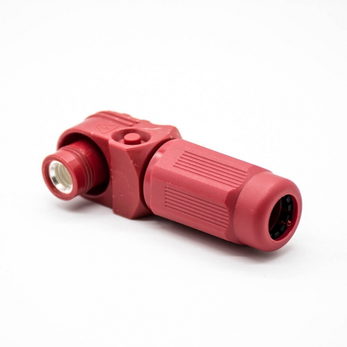 单芯大电流阿联酋vs丹麦亚盘IP67弯式插头12mm单芯红色塑料350A接线