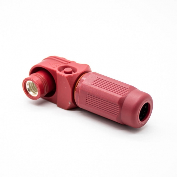 单芯防水阿联酋vs丹麦亚盘400A弯式插头塑料IP67红色14mm接线