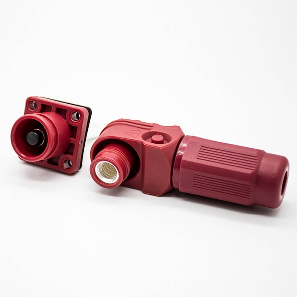 单芯大电流阿联酋vs丹麦亚盘
弯式插头和插座6mm红色IP65 60A带孔铜牌