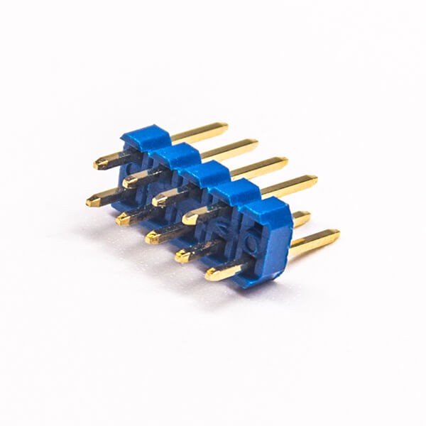 直插双排插针9pin蓝色塑胶插PCB板间距2.54mm10pcs